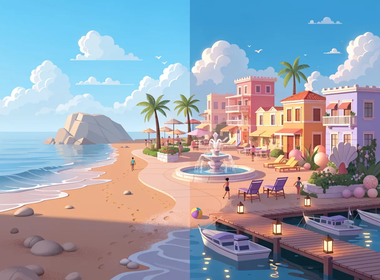 From empty beach to seaside paradise